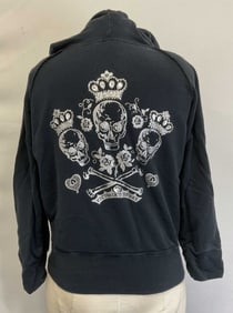 Victorias Secret Black Skull Zip Up Jacket