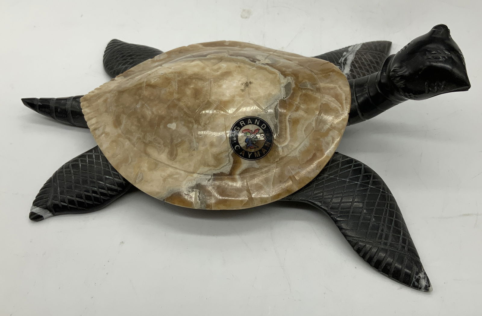 GRAND CAYMAN Carved Stone Sea Turtle Figurine (1 of 7)