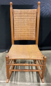 Vintage Wicker Wood Rocking Chair