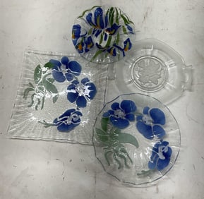 SGND Grp Lot 4 Hand Blown Art Glass Dishes