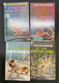 Lot 4 Edgar Rice Burroughs Sci Fi Books 1922-31+