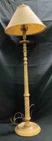 Vtg Carved Gilt Wood Twisted Column Floor Lamp