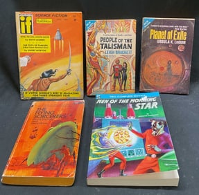 5 Sci Fi Double Novel Books 1960s-2010s Clement+