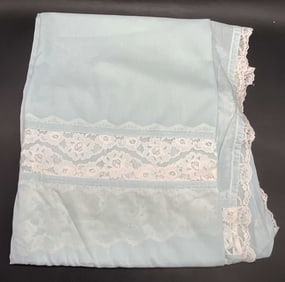 Vintage Blue Fabric Lace Accent Sheet