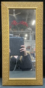 Gilt Wood Rectangle Scalloped Mirror