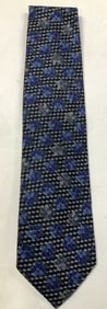 Ermenegildo Zegna Blue Geometric Silk Tie