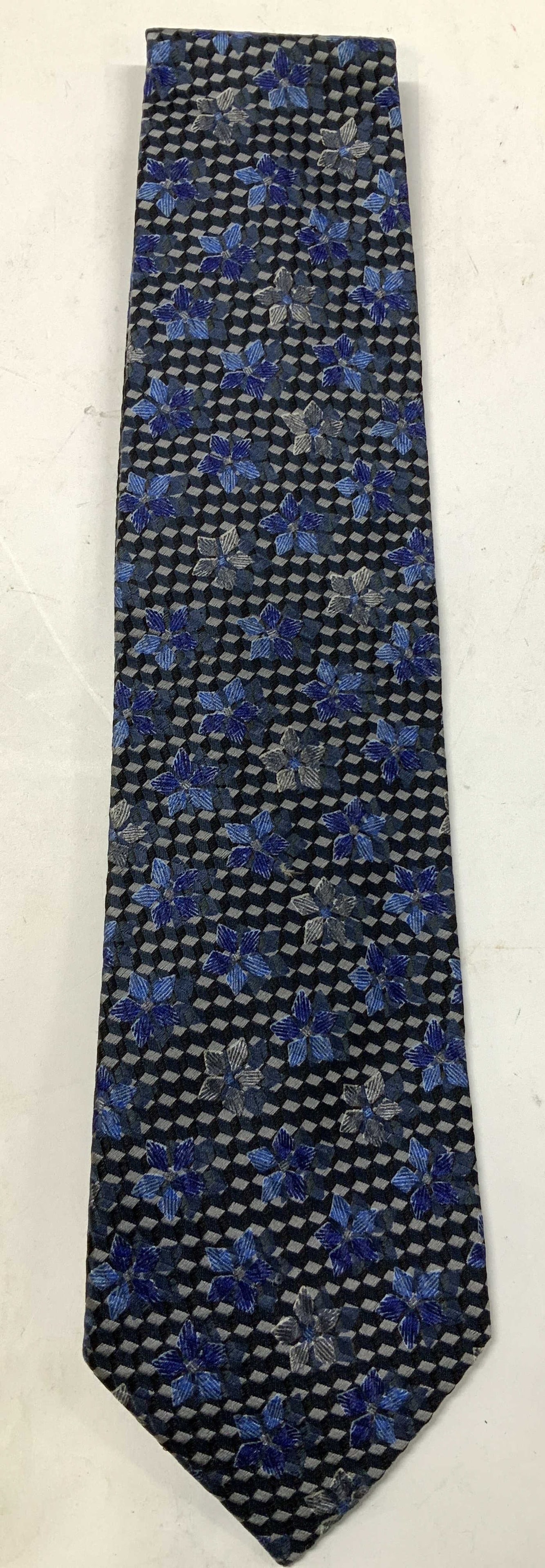 Ermenegildo Zegna Blue Geometric Silk Tie (1 of 6)