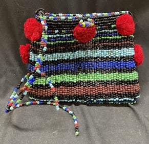 Chista Hand Beaded Striped Hand Bag