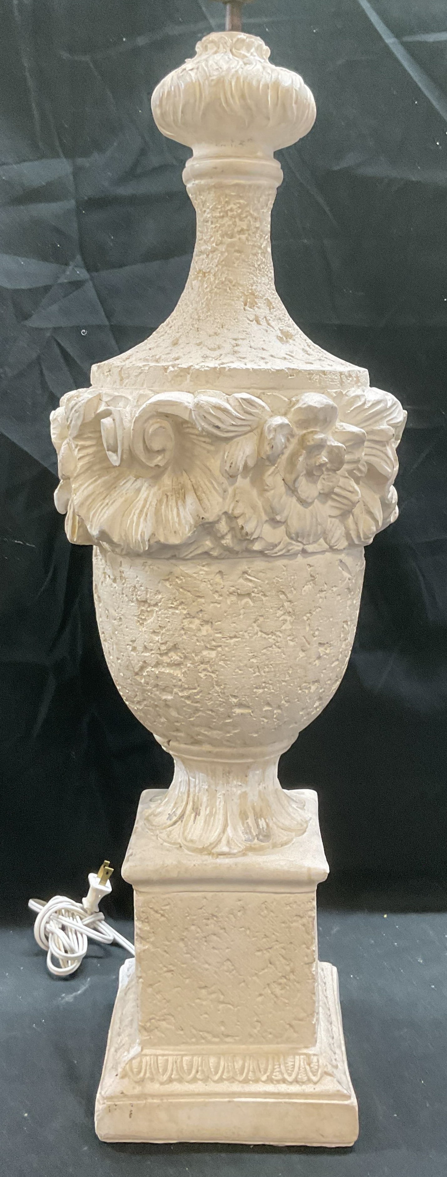 White Ornate Urn Pedestal Table Lamp 30 In T (1 of 7)