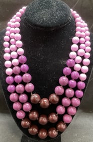 Vintage Chunky Purple Beaded Necklace