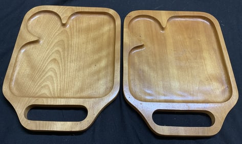 Pr Green Mountain Handmade Wood Snack Trays