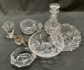 Grp Lot 8 Cut Crystal & Glass Tableware