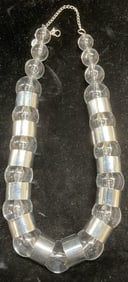 Ali Kahn Silver Tone Lucite Chunky Necklace