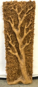 RODGER M BISHOP Burlap Tree Textile Folk Art