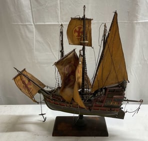 Atq Hand Crafted Wooden Red Cross Model Ship