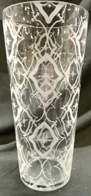Frosted Art Glass Vase Vessel 13 in