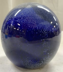 Signed Art Glass Celestial Paperweight