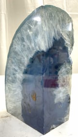 Brazilian Polished Blue Agate Stone Bookend
