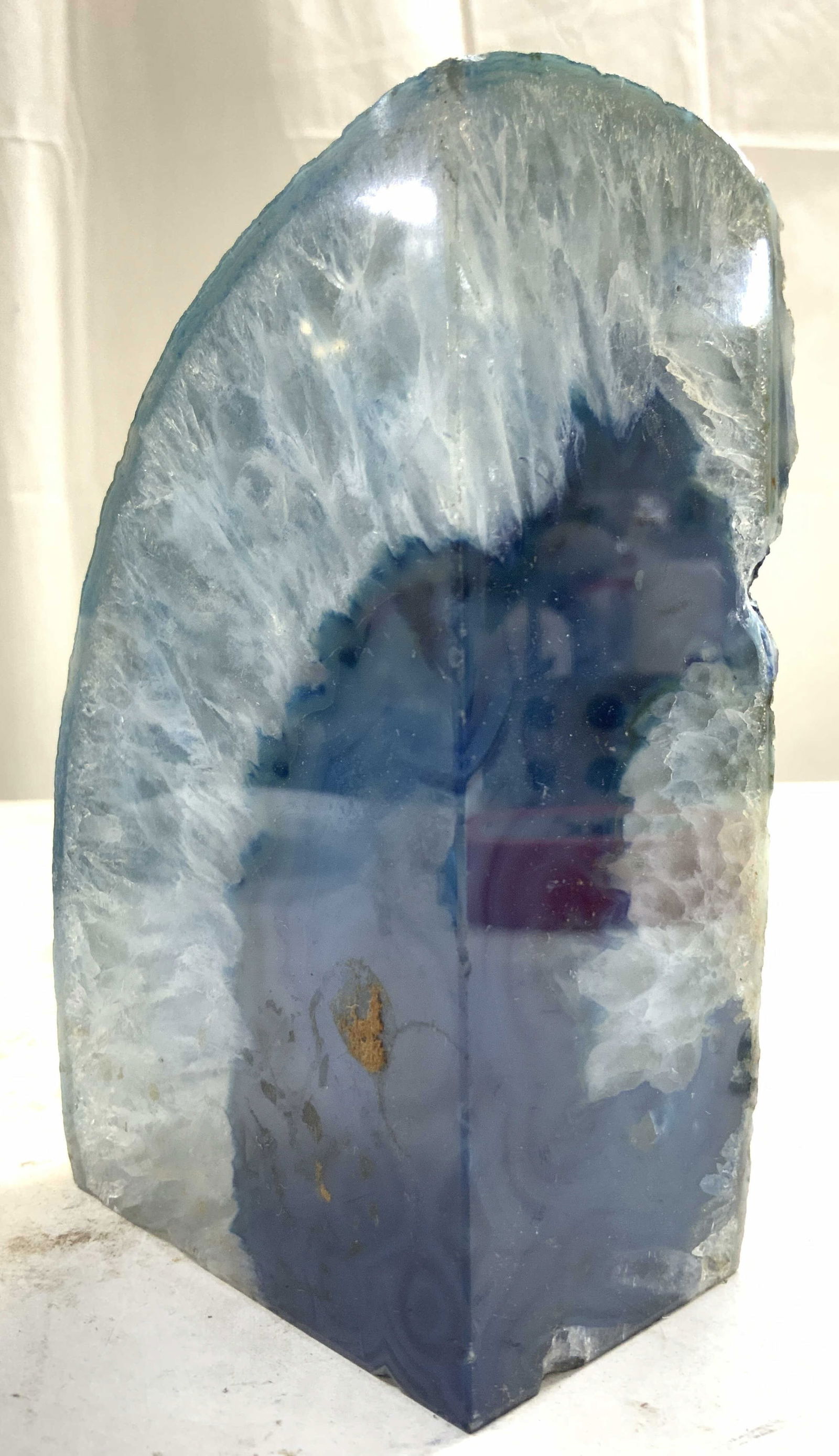 Brazilian Polished Blue Agate Stone Bookend (1 of 8)