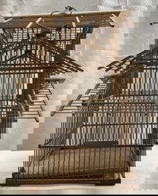 Handmade Wooden Pagoda Style Birdcage