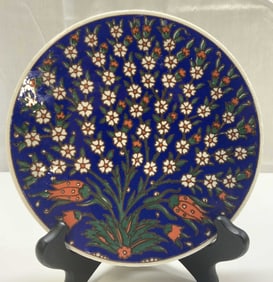 Floral & Tulip Blue Wall Ceramic Plate