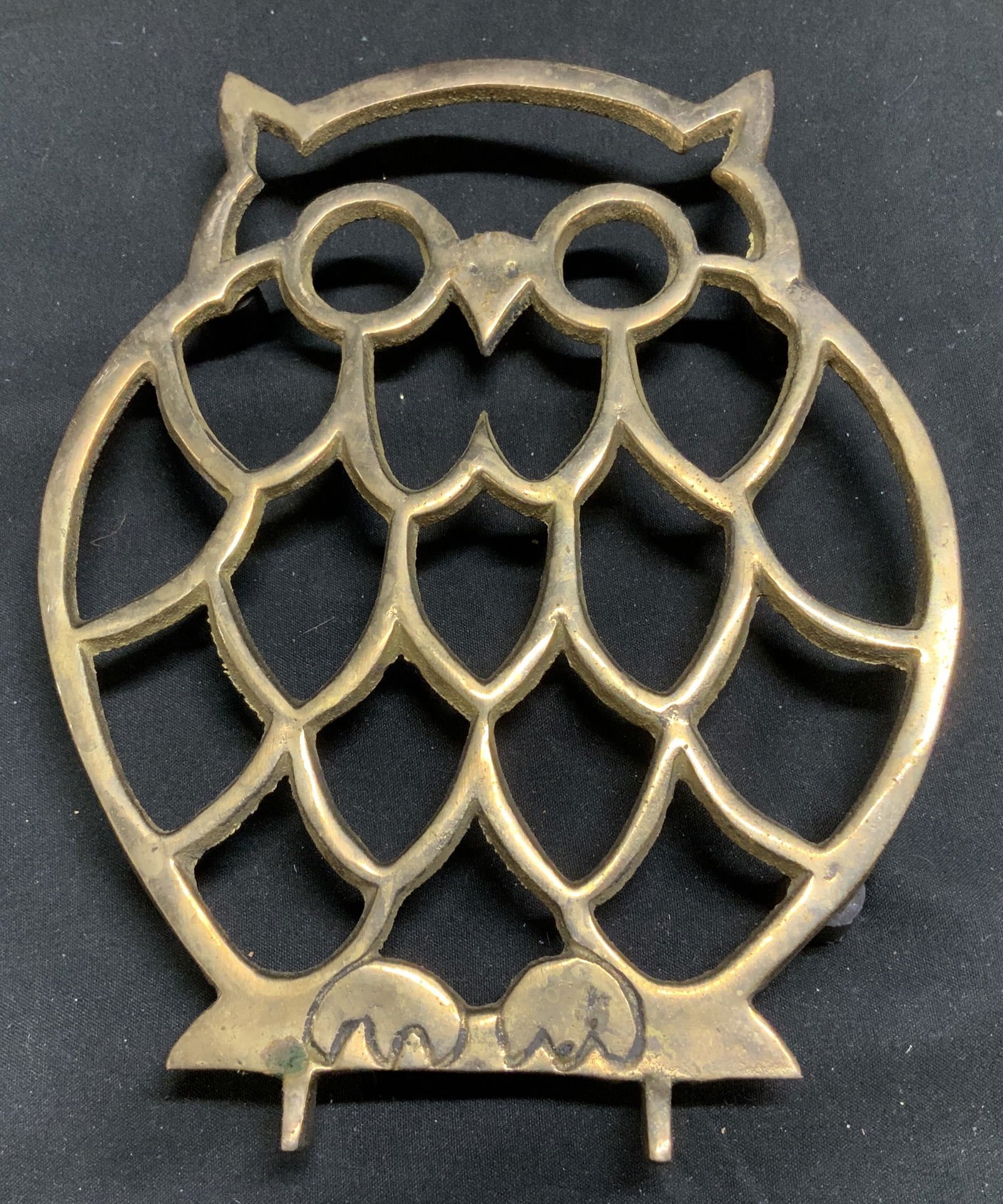Vintage Solid Brass Owl Trivet (1 of 6)