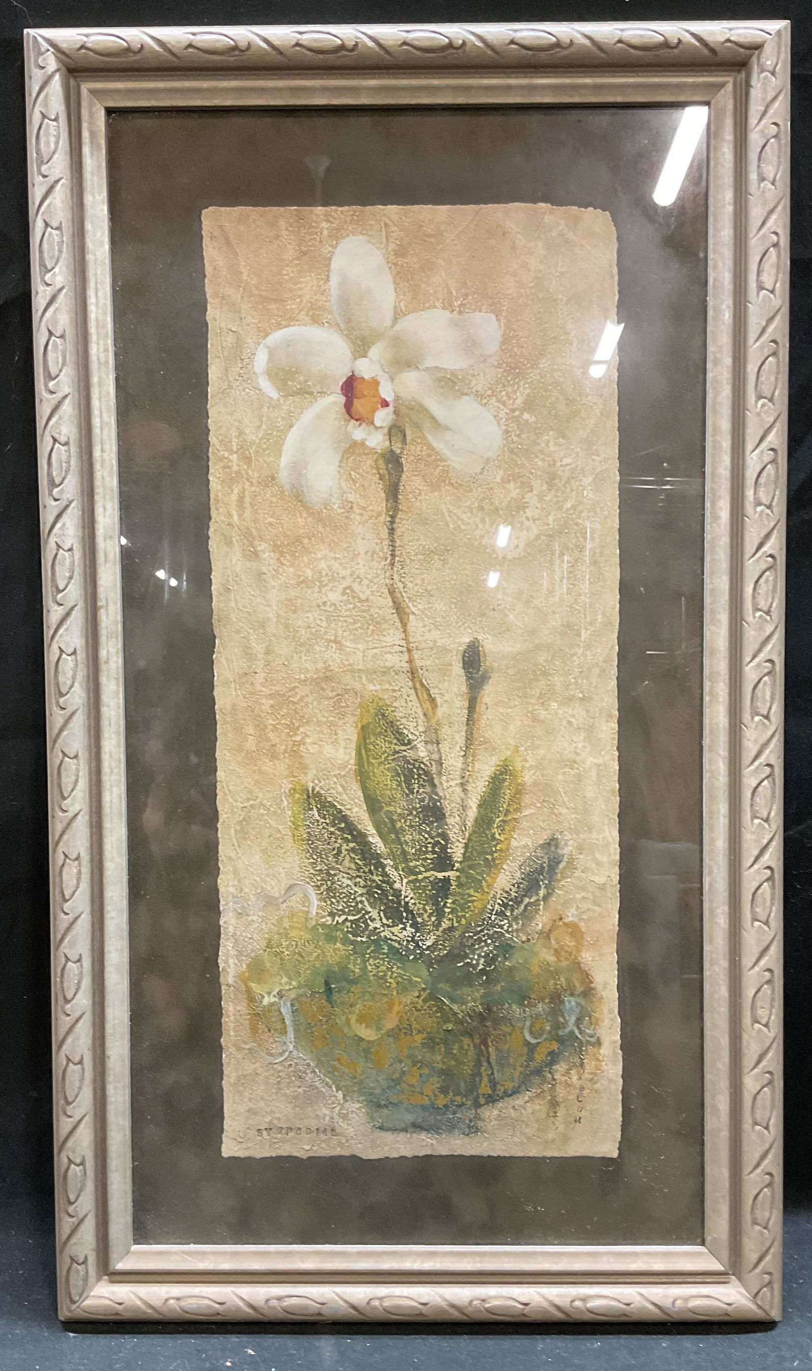 Framed Cheri Blum Sympodial Flower Lithograph (1 of 6)