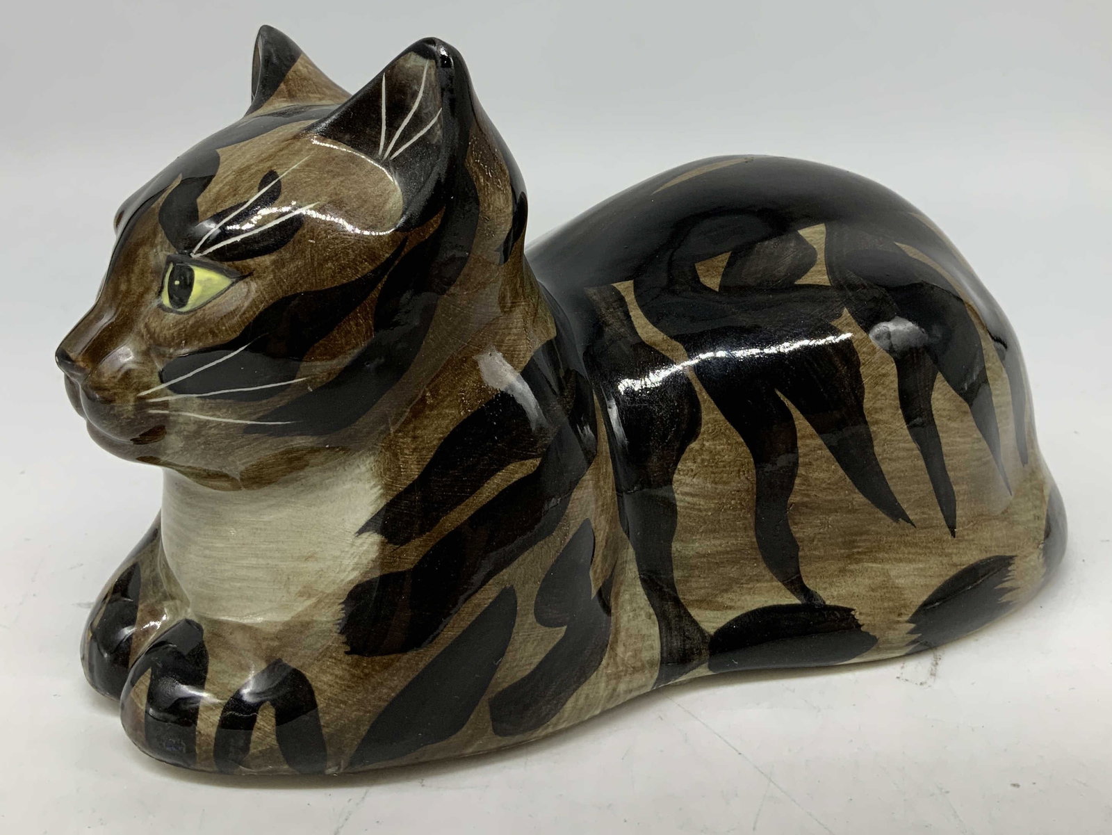Vtg Hand Painted Striped Cat Ceramic Fig BERLIN (1 of 6)