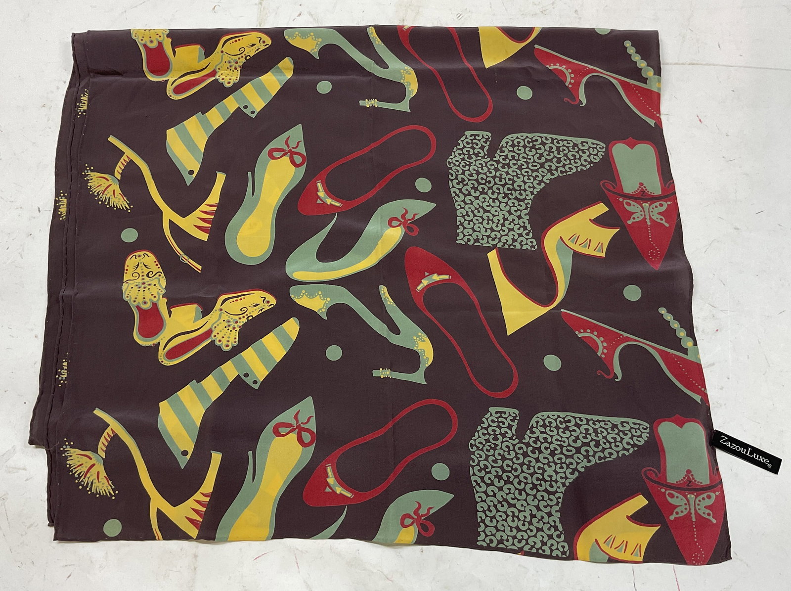 Zazou Luxe High Heel Pattern Silk Scarf (1 of 6)