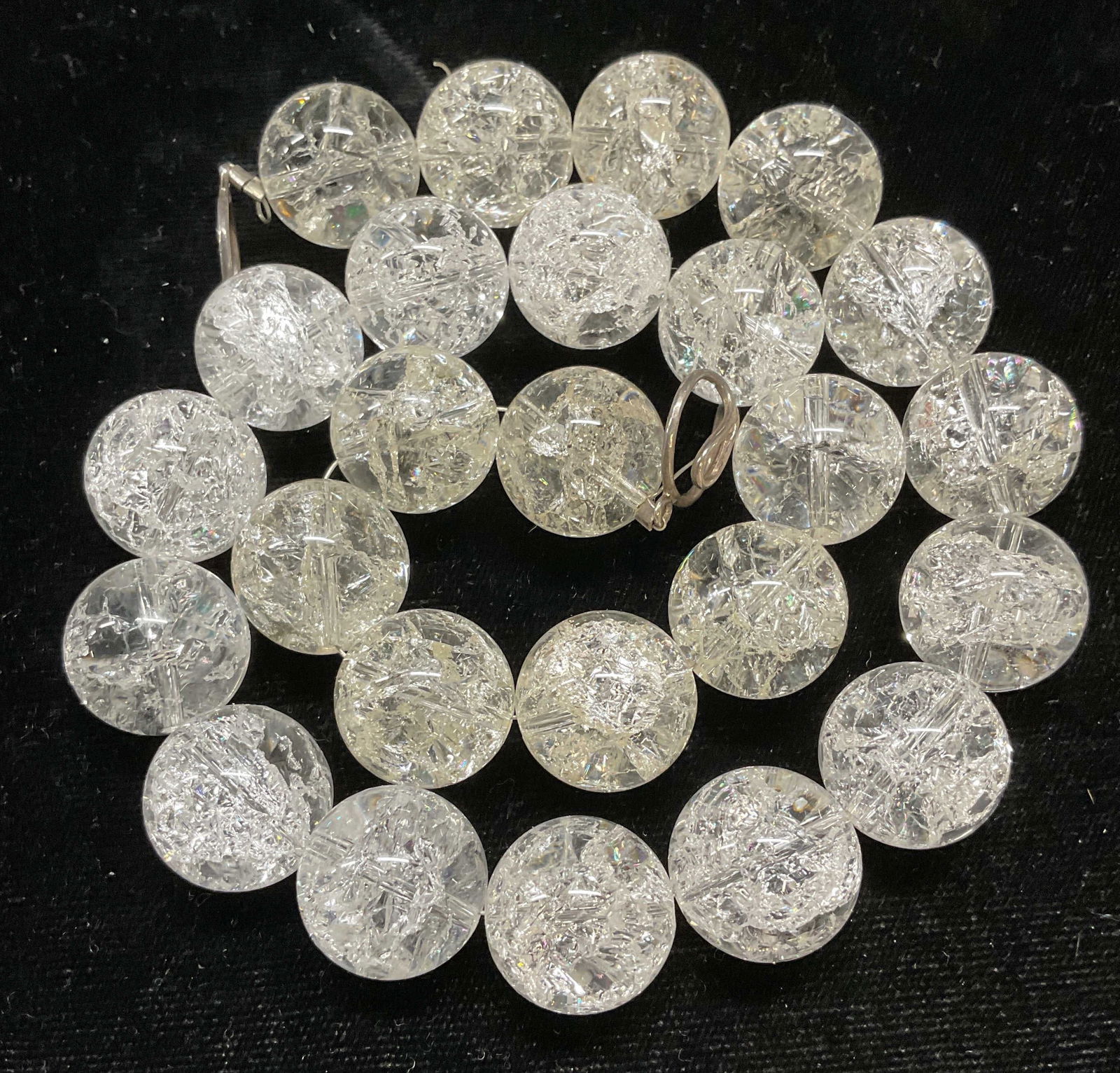 Vintage Crackle Glass Chunky Beaded Necklace (1 of 6)