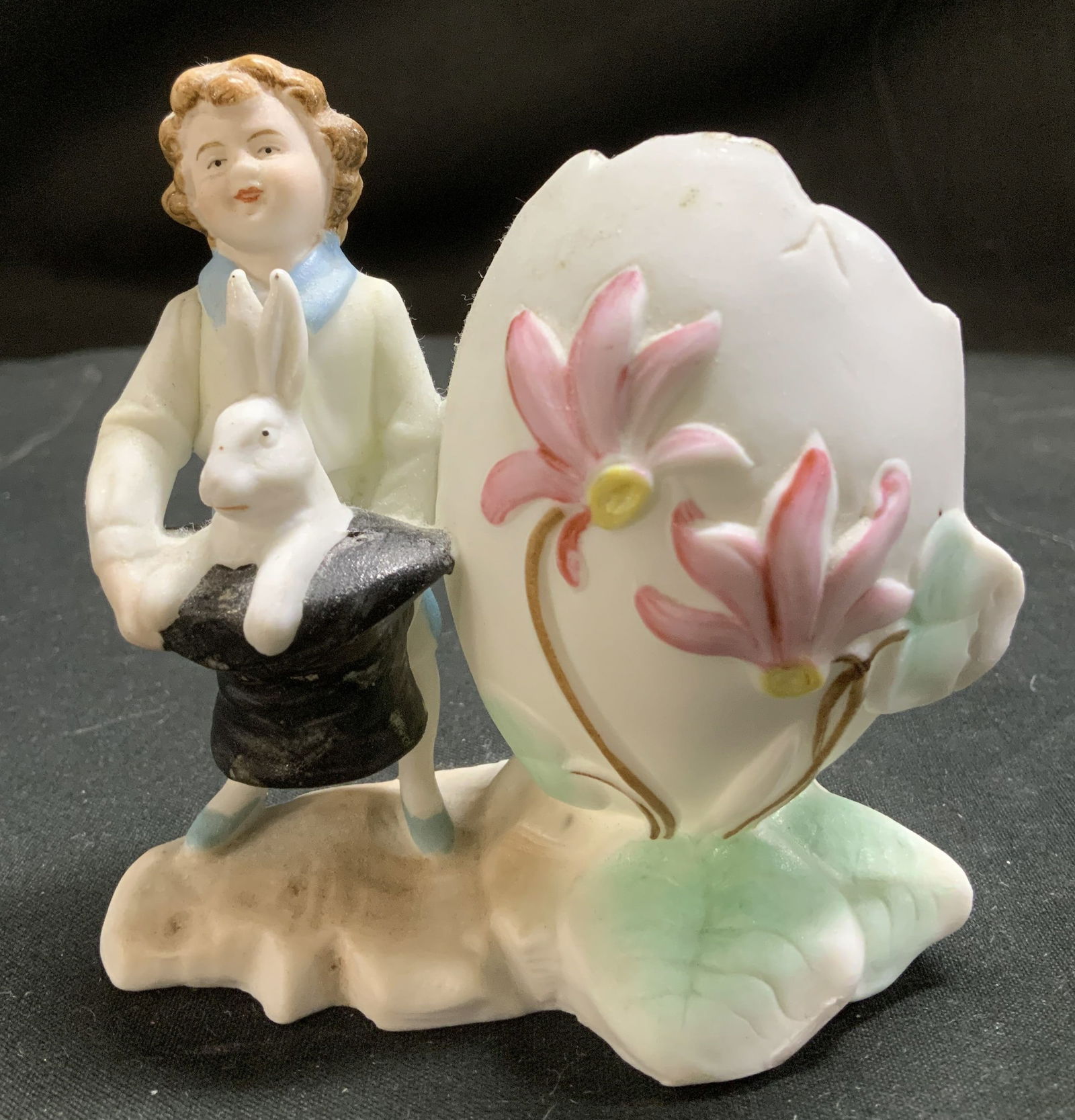 Vtg Porcelain Boy Figurine & Cracked Egg Vessel (1 of 6)