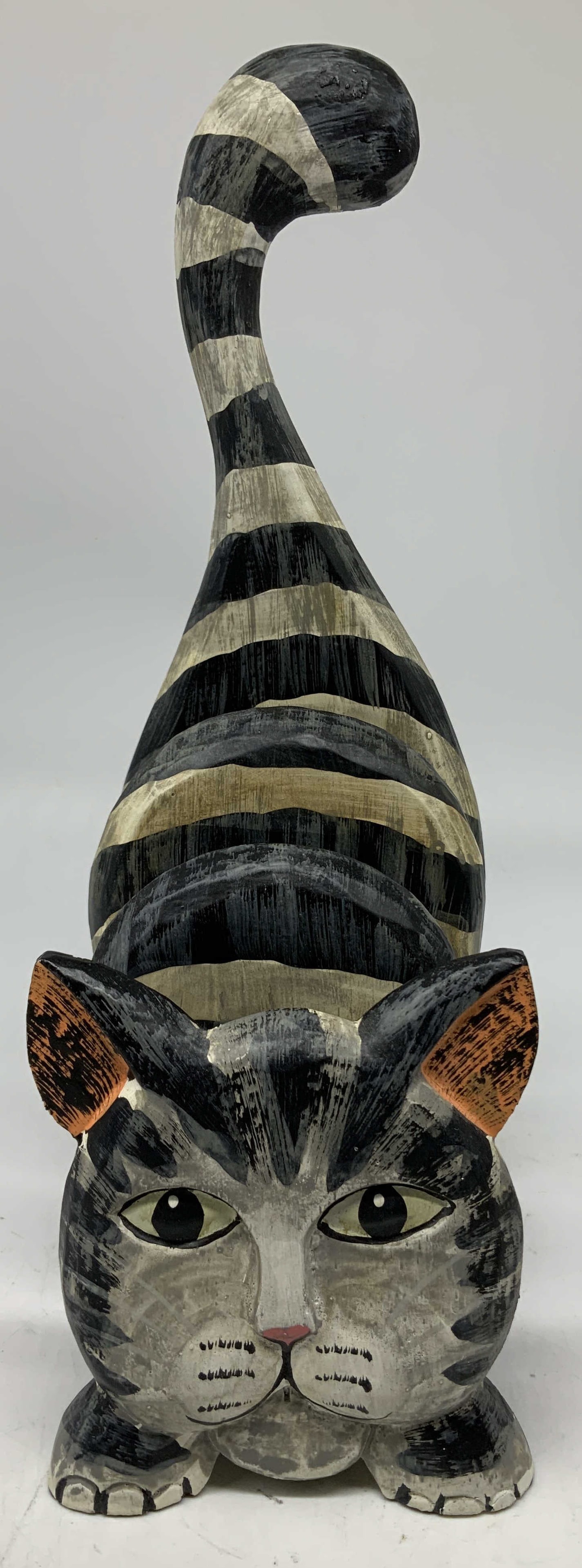 1995 Tiger Lily Carved Wooden Cat Letter Holder (1 of 7)