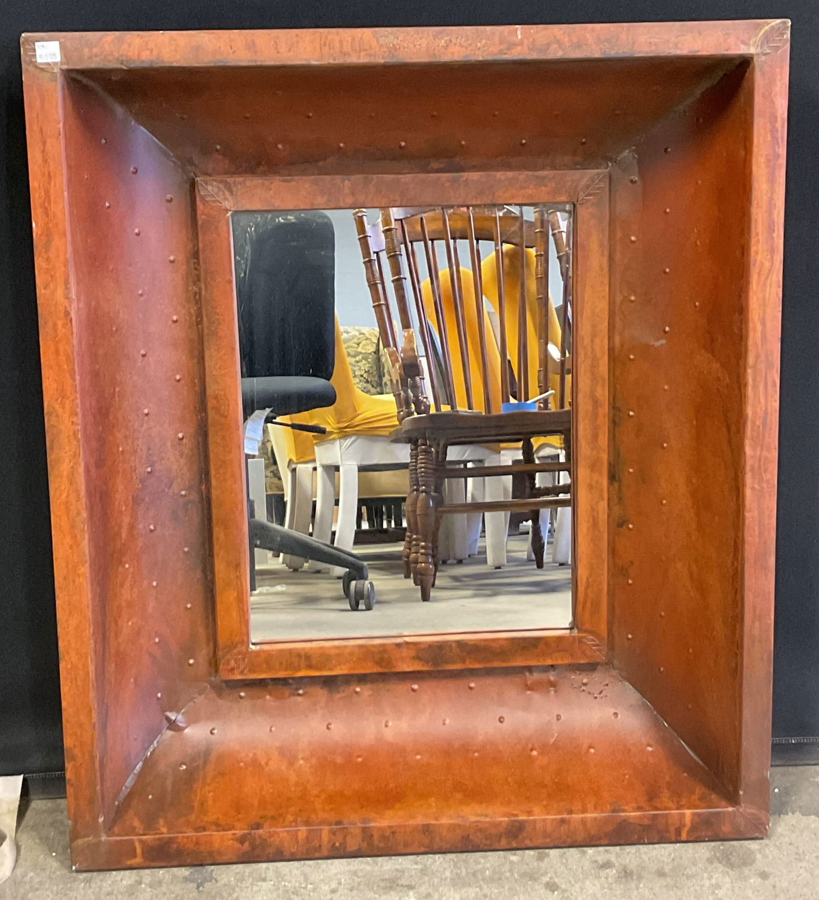 Vintage Rust Toned & Rustic Style Mirror 31in (1 of 8)