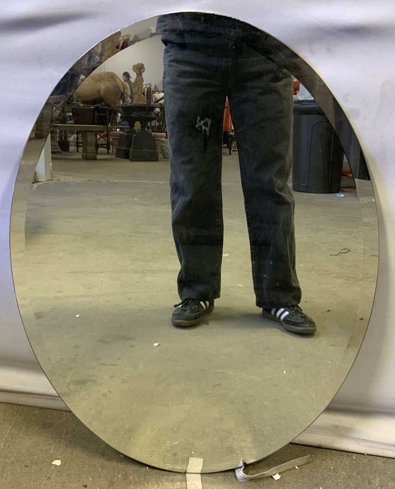 Vintage Oval Glass Wall Mirror 30.1in (1 of 6)