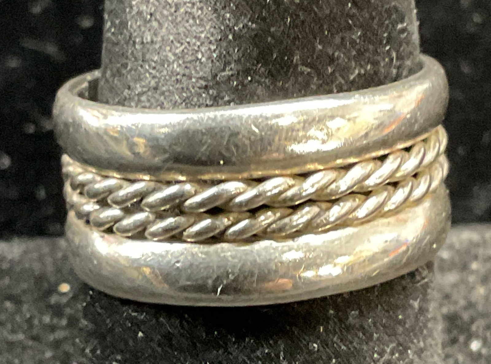 Vintage Sterling Silver Cable Band Ring, Mexico (1 of 6)