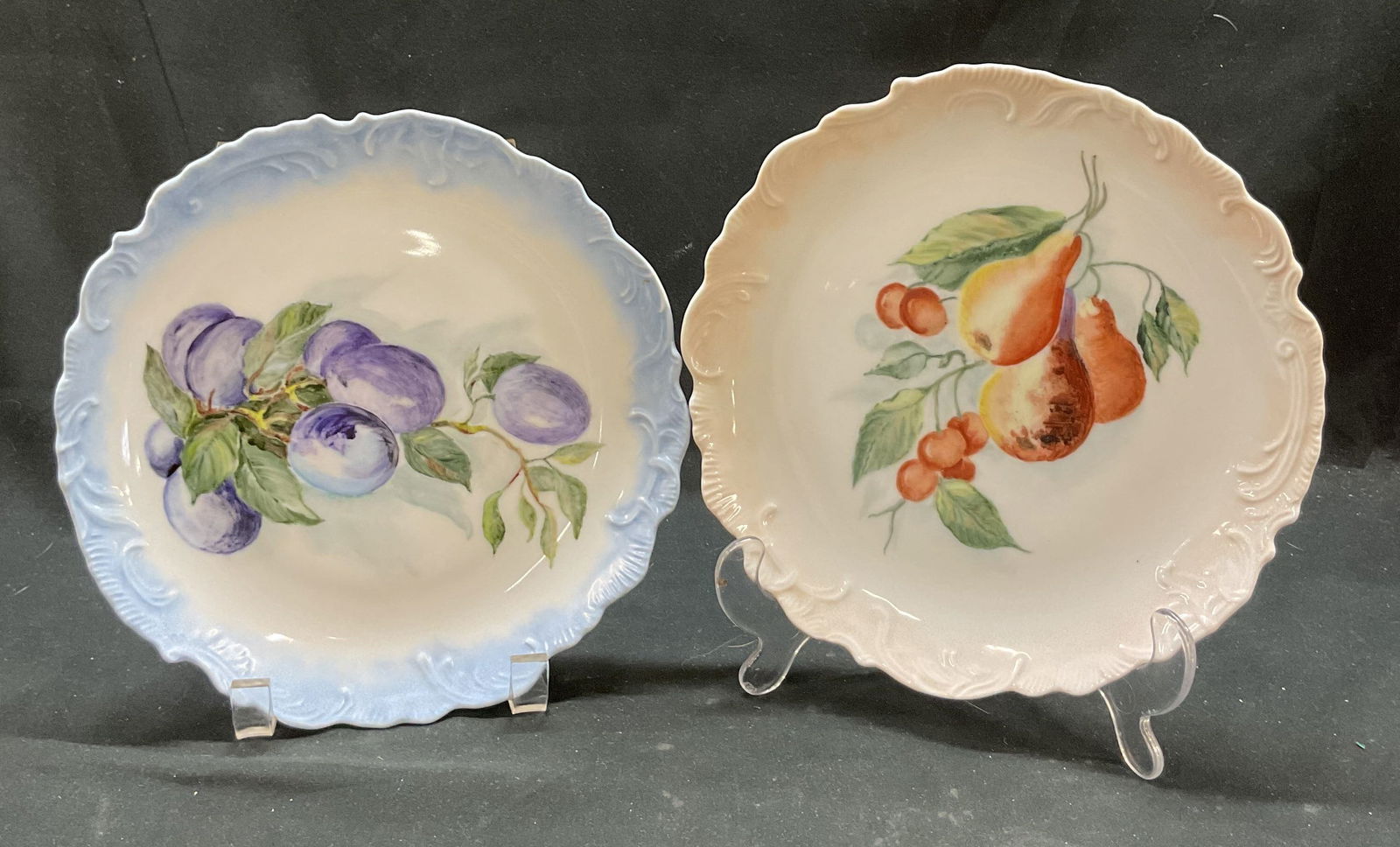 Lot 2 SGND Hand Painted Fruit Plates 1960s (1 of 10)