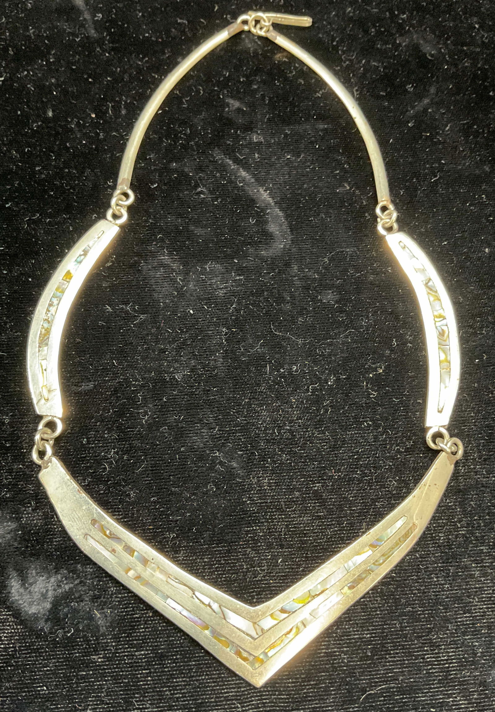 Alpaca Silver Tone Abalone Shell Necklace (1 of 6)