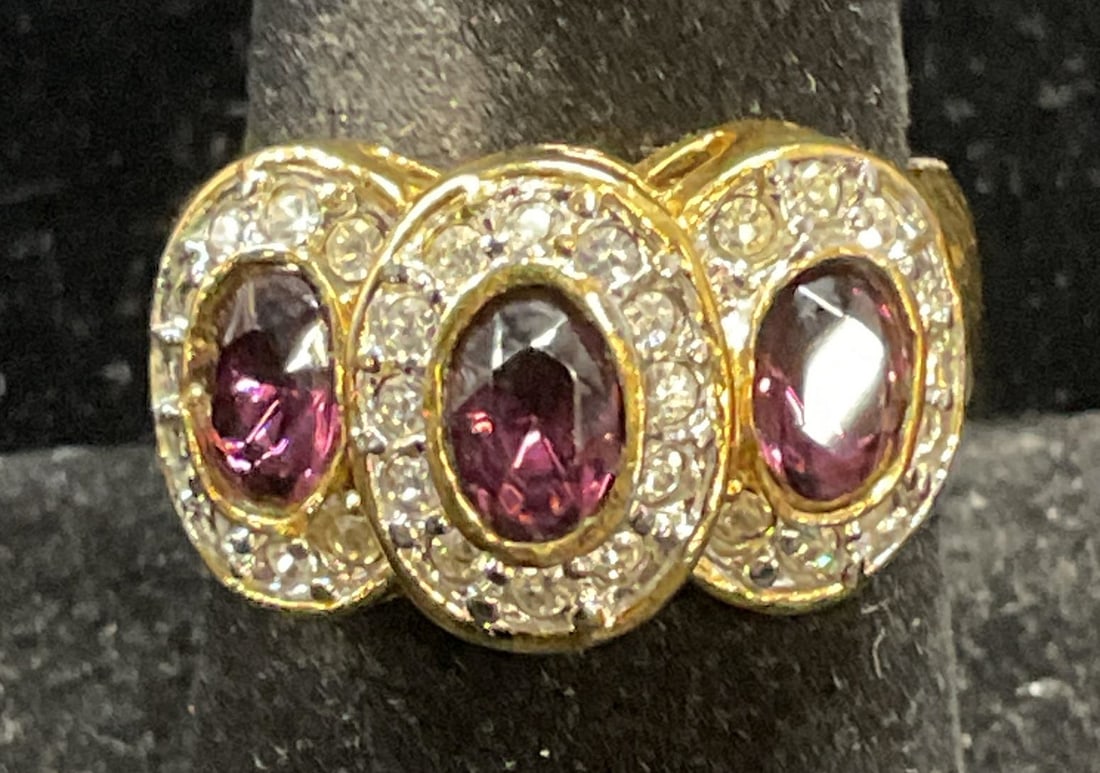 18k Gold Filled Crystal Cocktail Ring (1 of 6)