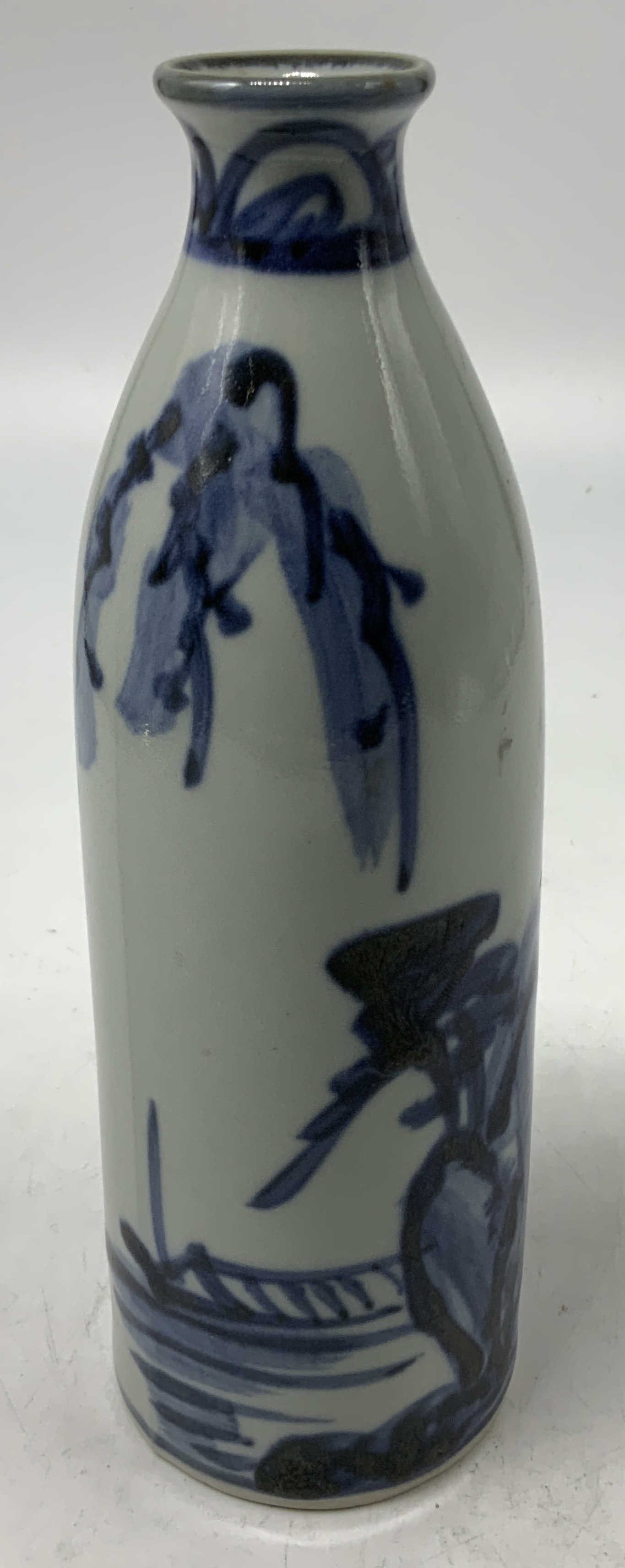 Sgnd Scenic Blue & White Porcelain Vessel (1 of 6)
