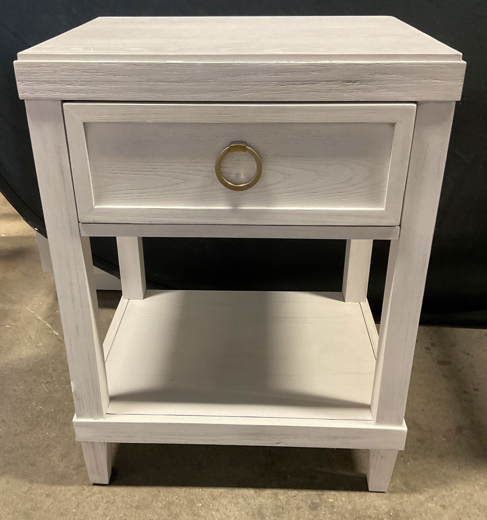 Bassett White Wood Side Table with Outlet (1 of 6)
