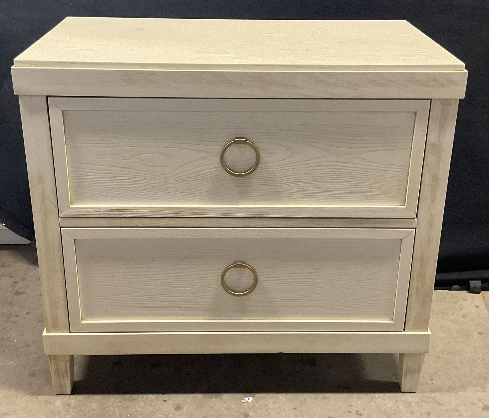 Bassett Cream Wood Side Table with Outlet (1 of 6)