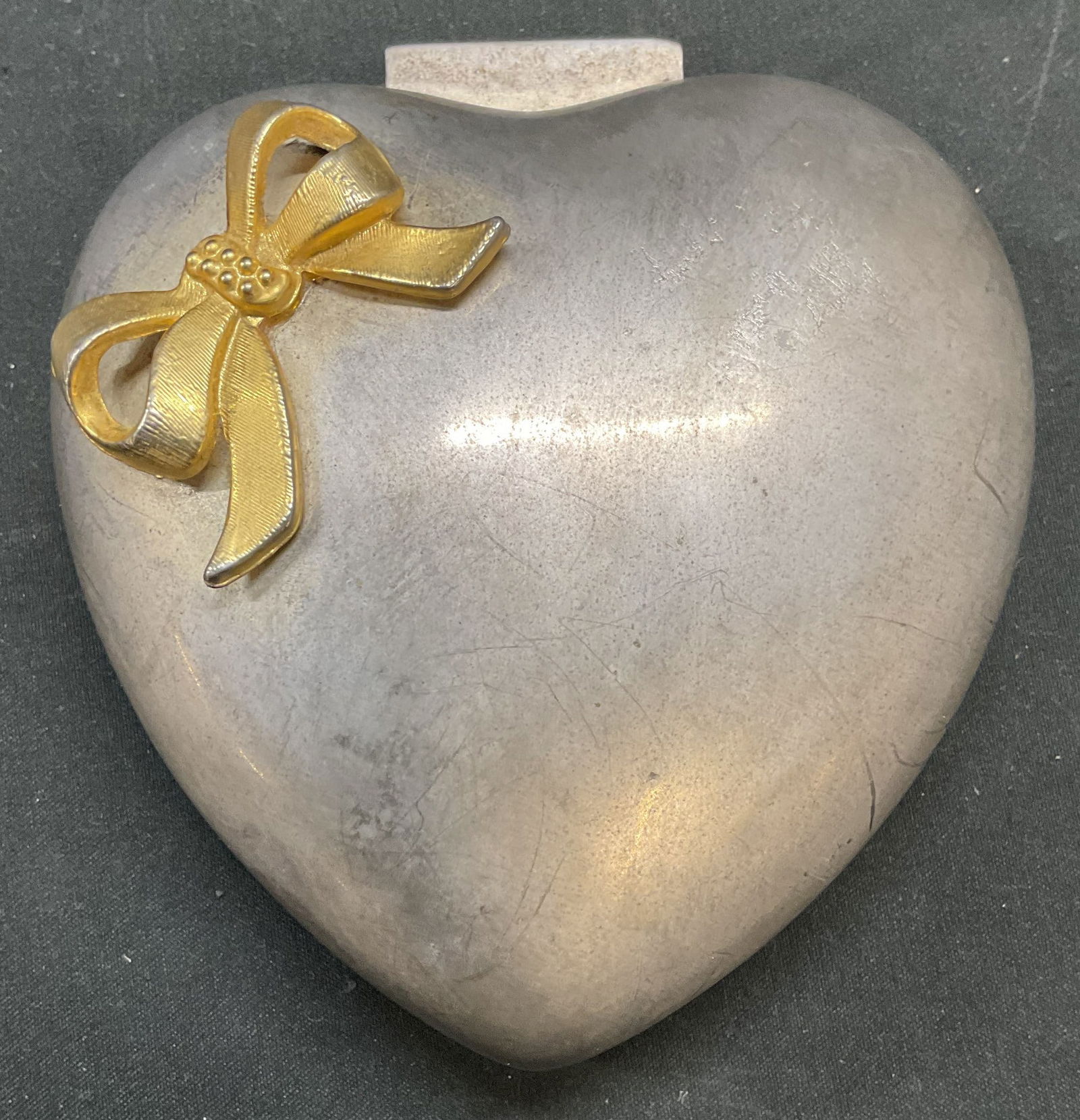 Silver & Gold Tone Heart Shaped Jewelry Box (1 of 6)