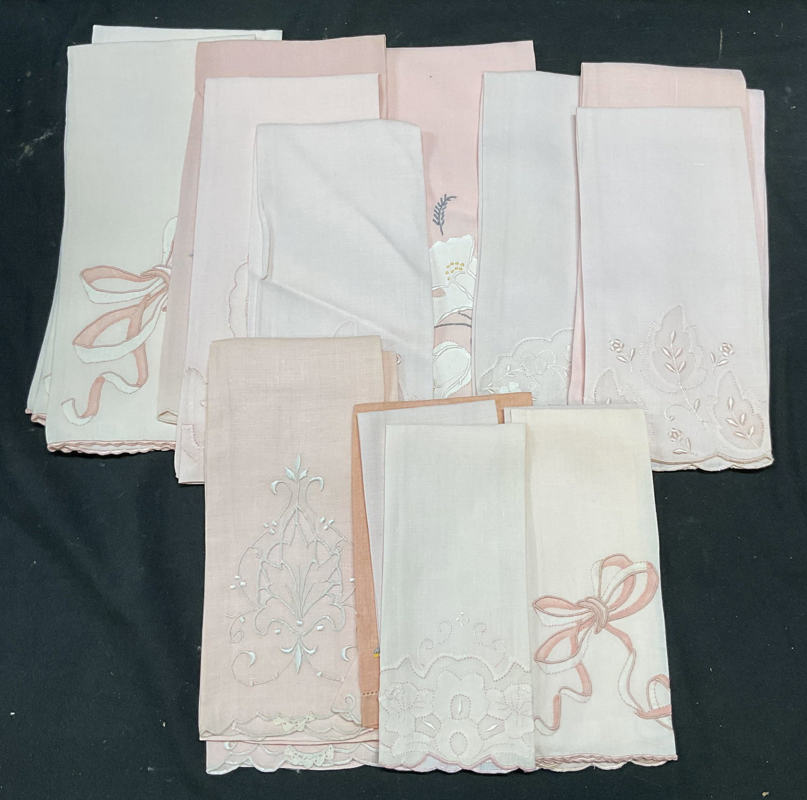 Lot 18 Vintage Pink & White Floral Tea Towels + (1 of 6)