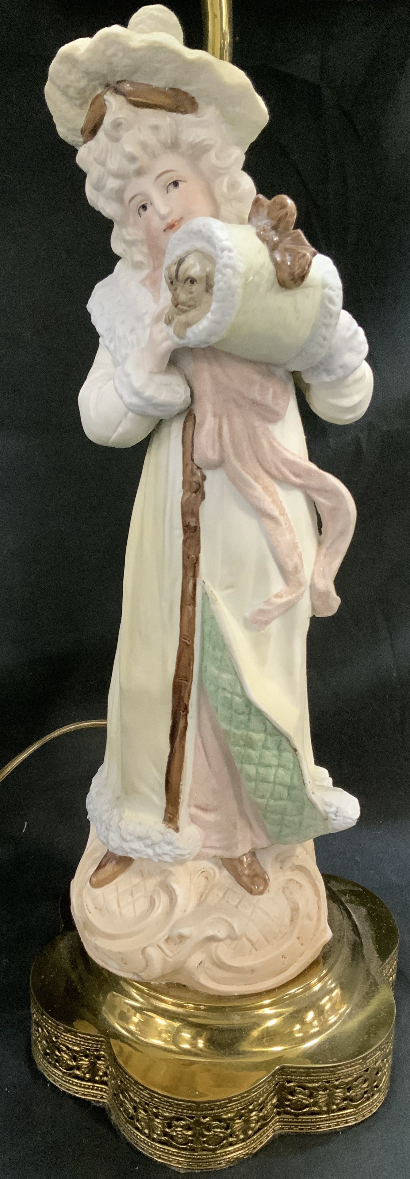 Vtg Rococo Revival Style Porcelain Fig Table Lamp (1 of 6)