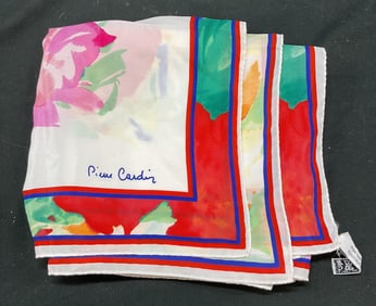 Vintage Pierre Cardin Floral Silk Scarf