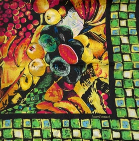 Vintage Harve Benard Fruit Silk Scarf