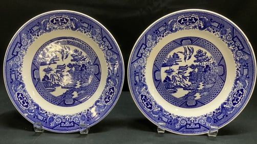 Lot 2 Willow Ware By Royal China Scenic Plates