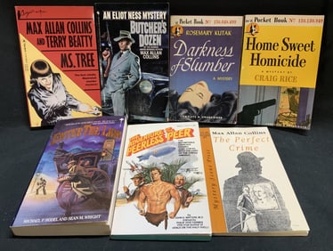 Lot 7 Mystery Fiction Bks 1940-1980s Max COLLINS+