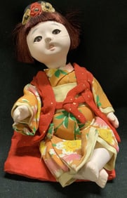 Vtg Japanese Ichimatsu Composite Doll