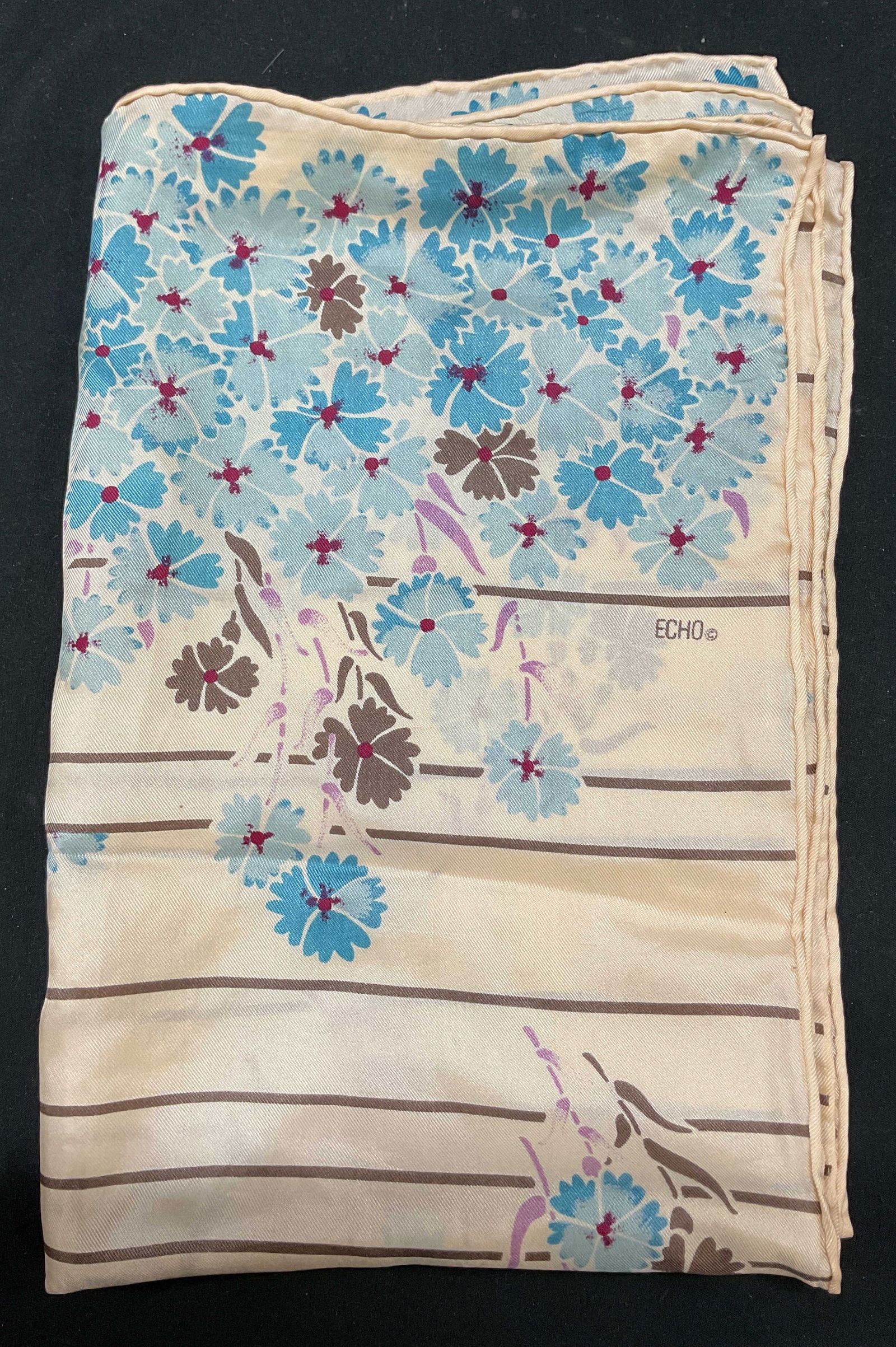 Vintage Echo Floral Silk Scarf (1 of 6)